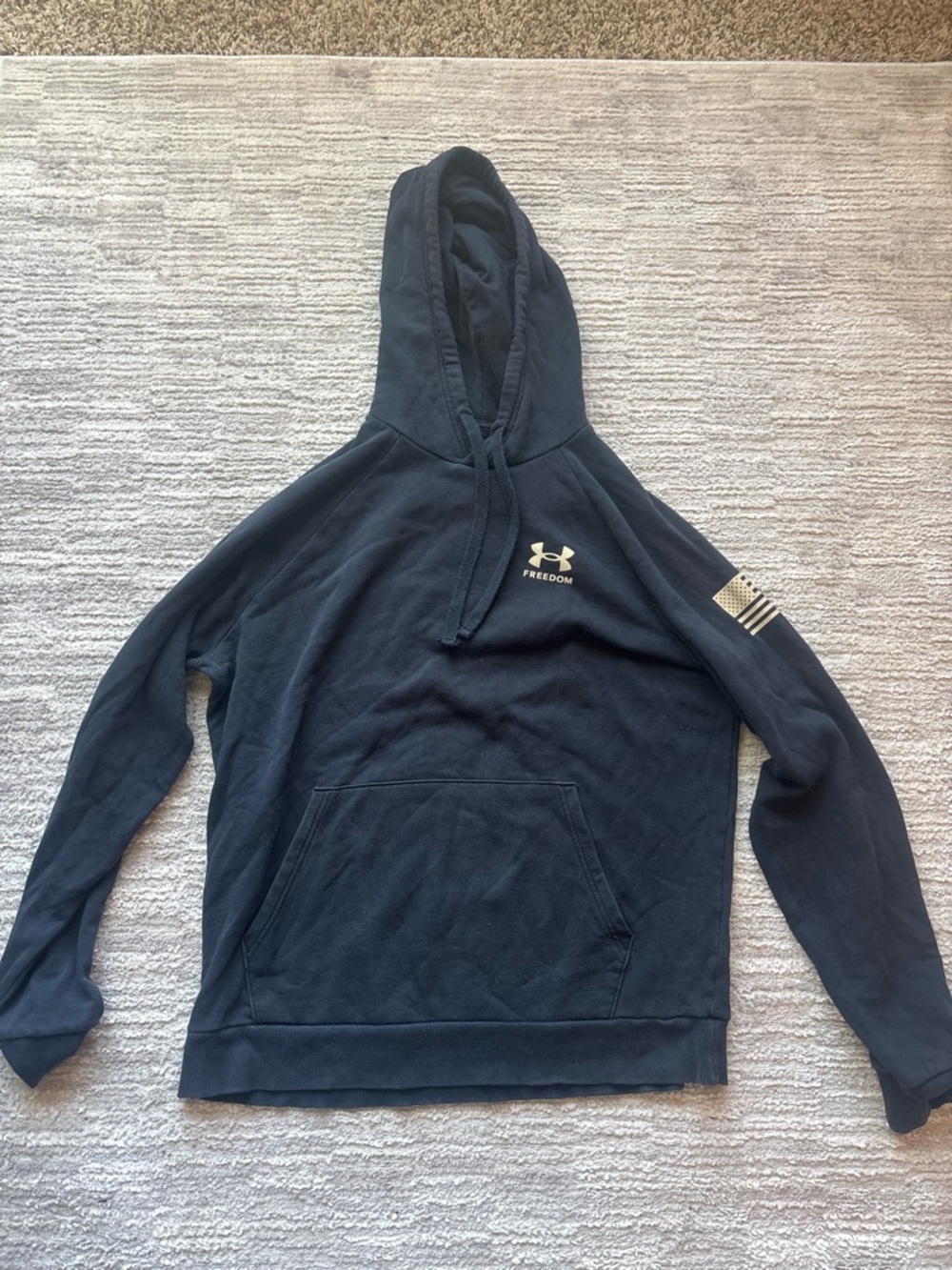 Under Armour Men's Navy Crewneck Hoodie with Freedom Logo